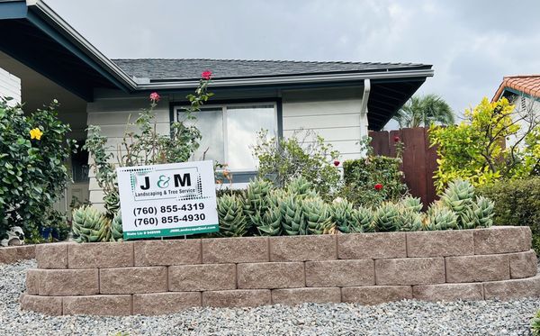 J & M LANDSCAPING & TREE SERVICE project portfolio showcasing professional landscaping and tree service results in Escondido, CA